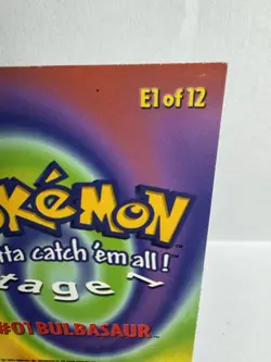 #01 BULBASAUR Stage 1 POKEMON E1 of 12 1999 Trading Card TOPPS Blue Logo - Image 5