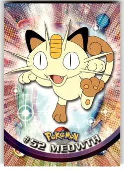 Topps Pokemon #52 Meowth - TV Animation Edition Card, 1999 - Image 1