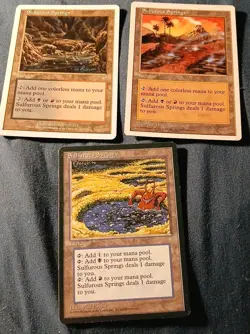 Sulfurous Springs X3 MtG Magic: Ice Age 1995 5th 7th - Image 1