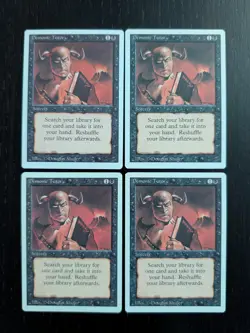 Demonic Tutor Set of 4 * REVISED * 3 NM + 1 LP * Magic the Gathering MtG - Image 1