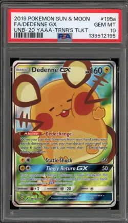 Pokemon Dedenne GX Trainers Toolkit Full Alt Art Promo #195a PSA 10 Gem Mint - Image 1