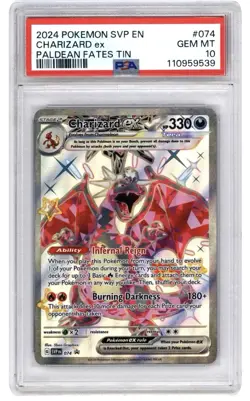 Pokemon TCG Charizard EX SVP074 Paldean Fates Black Star Promo PSA 10 - Image 1