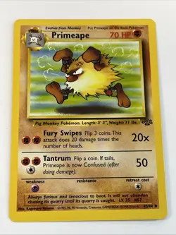 Primeape 43/64 Jungle Regular 1999 Unlimited Pokemon Game TCG - Image 1