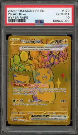 Pokemon Pikachu ex Prismatic Evolutions Hyper Rare #179 PSA 10 Gem Mint - Image 1