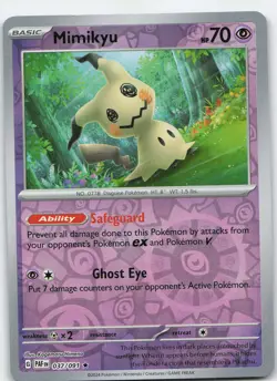 Mimikyu - 037/091 Rare Reverse Holo SV: Paldean Fates NM Pokemon - Image 1