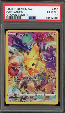 Pokemon Pikachu Crown Zenith Secret Rare #160 PSA 10 Gem Mint - Image 1