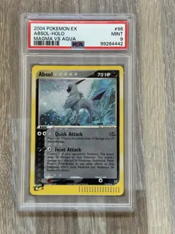 2004 Pokemon EX Team Magma vs Team Aqua Absol Holo #96 Secret Rare PSA 9 Swirl - Image 1