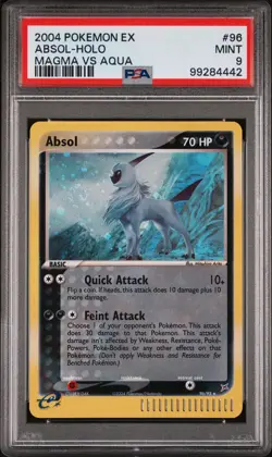 2004 Pokemon EX Team Magma vs Team Aqua Absol Holo #96 Secret Rare PSA 9 Swirl - Image 3