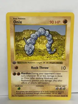Pokemon TCG Onix Base Set Shadowless 1st Edition 56/102 MP - Image 1