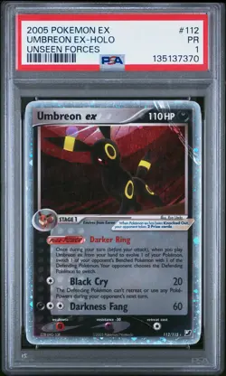 2005 Pokemon Ex Unseen Forces Umbreon Ex-Holo #112 PR PSA 1 Unseen Forces - Image 1