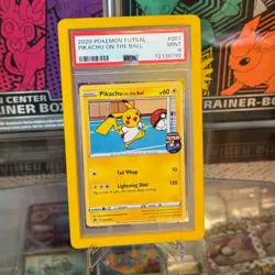 PSA 9 2020 POKEMON FUTSAL PIKACHU ON THE BALL 001 GRADED CARD - Image 1
