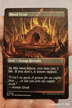 🔥 MTG - Blood Crypt - Borderless Dual-sided Lorwyn Eclipsed Rare #349 NM 🔥 - Image 2