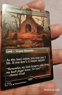 🔥 MTG - Blood Crypt - Borderless Dual-sided Lorwyn Eclipsed Rare #349 NM 🔥 - Image 3