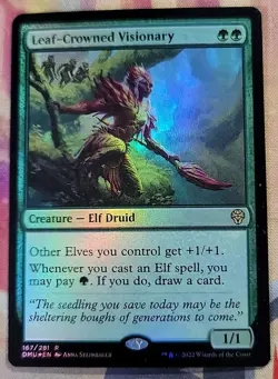 Leaf-Crowned Visionary (Foil) MTG Dominaria United (DMU) (NM) - Image 1