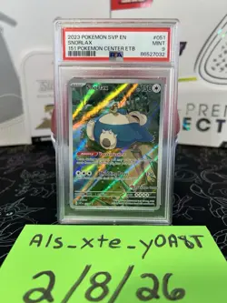 Pokemon Snorlax #051 Pokemon Center SV: Promo Holo PSA 9 2023 English - Image 1
