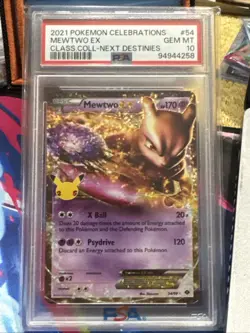 2021 Pokemon Celebrations Mewtwo ex Classic Collection-Next Destinies 54 PSA 10 - Image 1