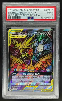 2016-19 Pokemon Black Star Promos Moltres & Zapdos Articuno Tag Team SM210 PSA 9 - Image 1