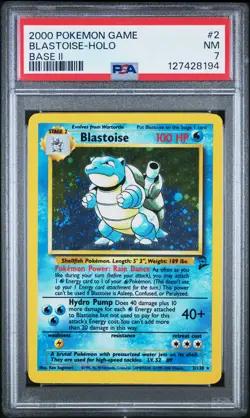 2000 POKEMON BASE SET 2 #2 BLASTOISE-HOLO PSA 7 - Image 1
