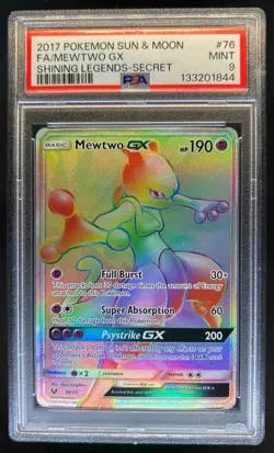 2017 Pokemon Shining Legends Mewtwo #76/73 PSA 9 - Image 1