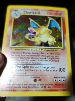 Charizard 4/102 Holo Base Set Light Holobleed Error Misprint Pokemon Card LP-PL - Image 3
