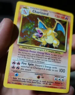 Charizard 4/102 Holo Base Set Light Holobleed Error Misprint Pokemon Card LP-PL - Image 4