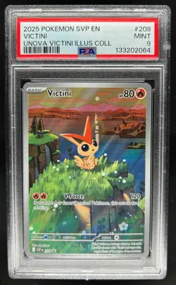 2025 Pokemon SVP BSP Victini Unova Illustration Collection #208 PSA 9 - Image 1
