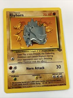 Rhyhorn 61/64 Jungle Regular 1999 Unlimited Pokemon Game TCG - Image 1