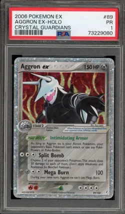 Pokemon Aggron ex EX Crystal Guardians Holo Ultra Rare #89 PSA 1 - Image 1