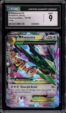 Pokemon M Rayquaza EX XY Roaring Skies Holo Ultra Rare #76 CGC 9 Mint - Image 1
