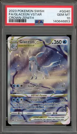 Pokemon Glaceon VSTAR Crown Zenith Galarian Gallery Full Art #GG40 PSA 10 - Image 1