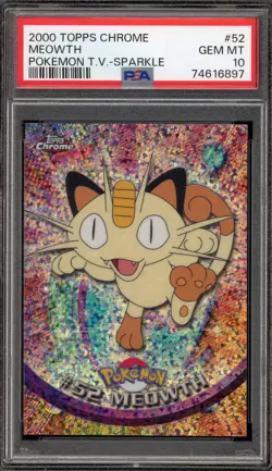 Pokemon Topps Chrome Meowth Sparkle #52 PSA 10 Gem Mint - Image 1