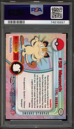 Pokemon Topps Chrome Meowth Sparkle #52 PSA 10 Gem Mint - Image 2