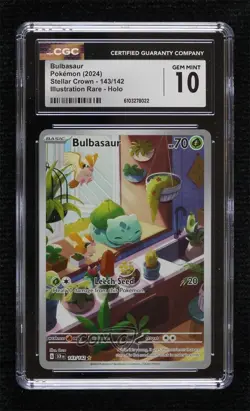 Bulbasaur Illustration Rare Pokemon SV07: Stellar Crown CGC 10 Gem Mint - Image 1