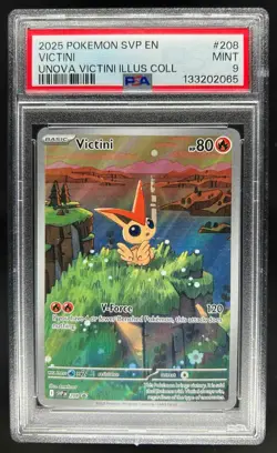 2025 Pokemon SVP BSP Victini Unova Illustration Collection #208 PSA 9 - Image 1
