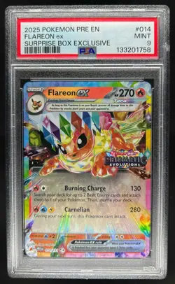 2025 Pokemon Prismatic Evolutions Flareon ex Promos #014/131 PSA 9 - Image 1