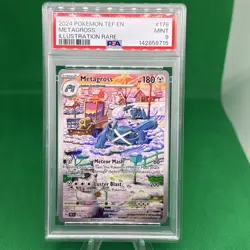 2024 POKEMON TEF EN-TEMPORAL FORCES ILLUSTRATION RARE #178 METAGROSS PSA 9 - Image 1