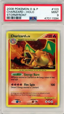 2008 Pokemon Diamond & Pearl Stormfront Charizard Holo #103 PSA 9 Mint - Image 1