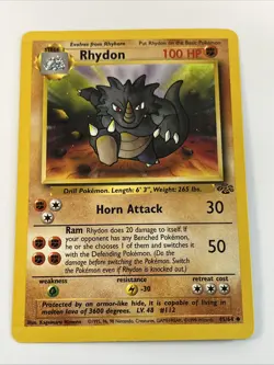 Rhydon 45/64 Jungle Regular 1999 Unlimited Pokemon Game TCG - Image 1