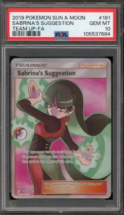 Pokemon Sabrina's Suggestion Team Up Full Art #181 PSA 10 Gem Mint - Image 1