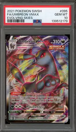 Pokemon Umbreon VMAX Evolving Skies Full Art #095 PSA 10 Gem Mint - Image 1