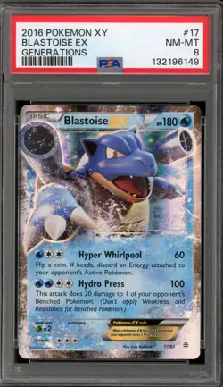 Pokemon Blastoise EX XY Generations Holo Ultra Rare #17 PSA 8 - Image 1