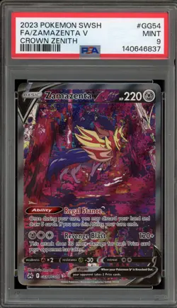 Pokemon Zamazenta V Crown Zenith Galarian Gallery Full Art #GG54 PSA 9 Mint - Image 1