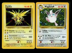 Zapdos 20/130 Wigglytuff 19/130 Base Set 2 2000 Vintage Pokemon Card Lot WOTC - Image 1