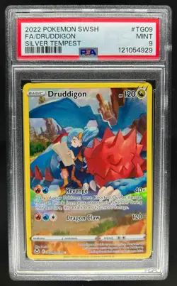 2022 Pokemon SWSH Silver Tempest Druddigon Trainer Gallery Holo #TG09/TG30 PSA 9 - Image 1