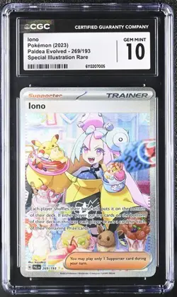 CGC 10 Iono 269/193 Pokemon Paldea Evolved Special Illustration Rare PAL EN - Image 1