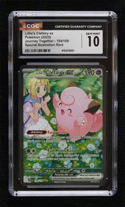Lillie's Clefairy ex Special Illustration Rare Pokemon Journey Together CGC 10 - Image 1