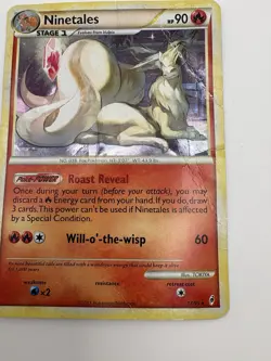 Pokemon TCG Ninetales Holo Card 17/95 Call of Legends Rare Damaged Heavily - Image 3