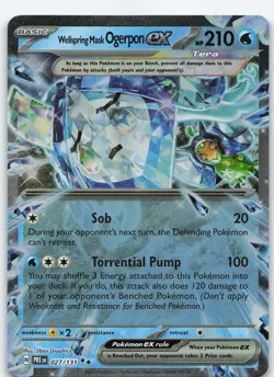 Wellspring Mask Ogerpon ex - 027/131 Rare Holo Prismatic Evolutions NM Pokemon - Image 1