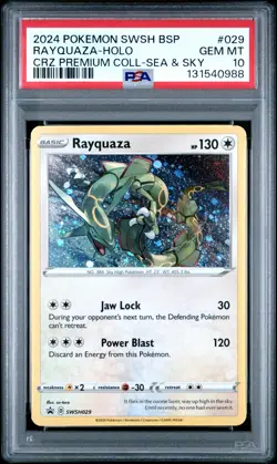 2024 Pokemon Black Star Rayquaza-Holo Promo #029 PSA 10 CRZ Prem. Coll-Sea & Sky - Image 1
