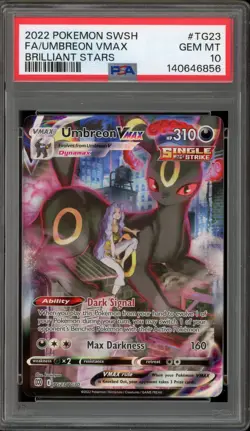 Pokemon Umbreon VMAX Brilliant Stars Trainer Gallery Full Art #TG23 PSA 10 - Image 1